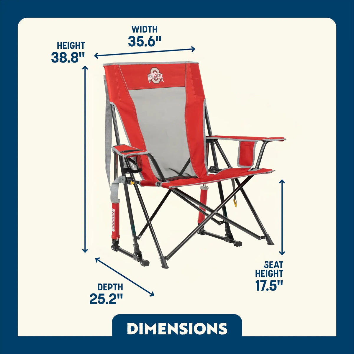 GCI Outdoor product image: Comfort Pro Rocker™ - Ohio State Buckeyes E5 — Comfort Pro Rocker™ - Ohio State Buckeyes